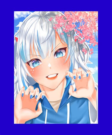 Navy Vtuber Gawr Gura Digital Art by Lotus Leafal - Pixels