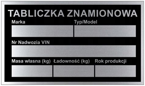 Tabliczka Znamionowa Zast Pcza Przyczepa Za Z Z Cz Stochowa