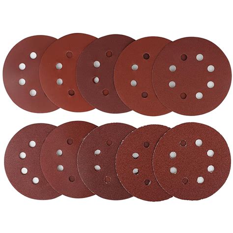 100 PCS Sanding Discs 125 Mm 5 Inch 8 Hole Hook And Loop Sanding