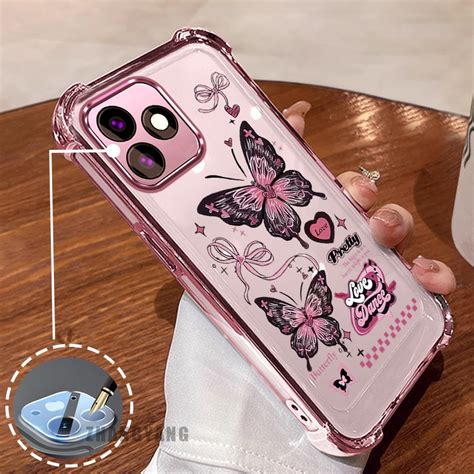 Capa Para Infinix Smart 8 Hot 40i Quatro Cantos Silicone Anti Queda De Telefone Galvanoplastia