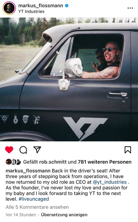 Markus, founder of YT Industries, is back as CEO! I like this guy, a ...