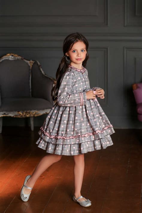 Платье серое в горошек La Amapola в интернет магазине anjkids.ru