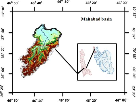 Location map of the study area (Mahabad River) | Download Scientific ...