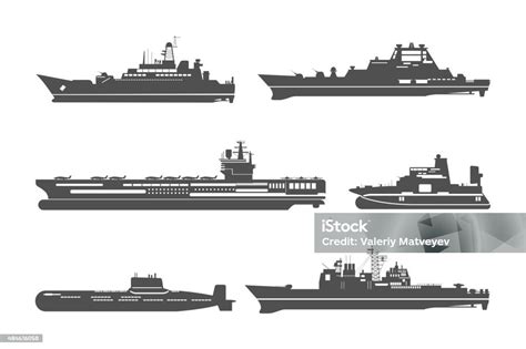 Siluet Kapal Angkatan Laut Ilustrasi Stok Unduh Gambar Sekarang