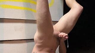 German Boy Guy Public Parking Garage Naked Outdoor Cum Jerk Off Masturbation Small Dick Cock Big