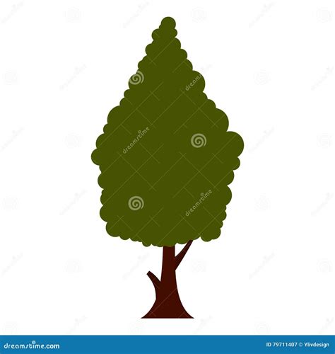 Ic Ne Verte D Arbre Style Plat Illustration De Vecteur Illustration