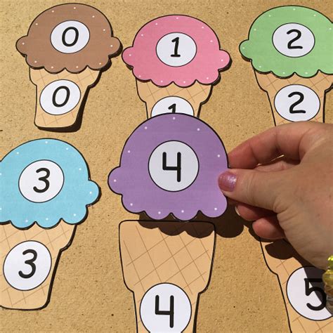 Ice Cream Cone Number Match Printable