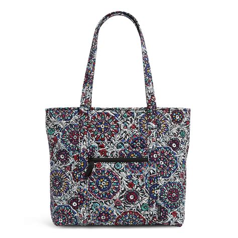 Vera Bradley Womens Recycled Cotton Vera Tote Bag Stained Glass Medallion