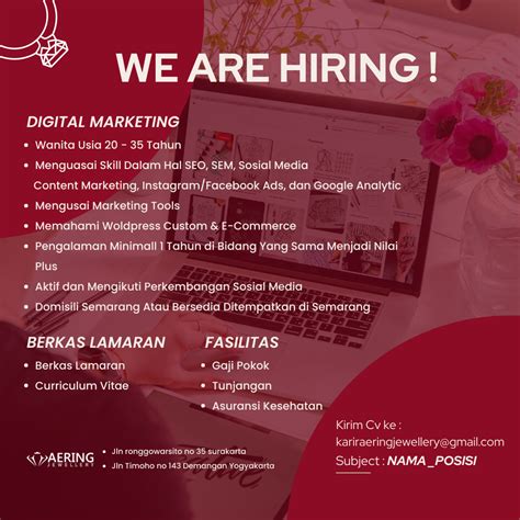 Lowongan Kerja Digital Marketing Content Planner Copywritter Di