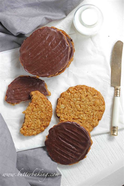 Chocolate Coated Hobnobs Oat Cookies Butter Baking