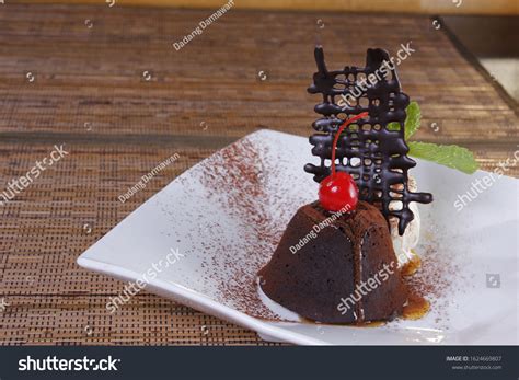 Ice Cream Chocolate Volcano Cake Stock Photo Edit Now 1624669807