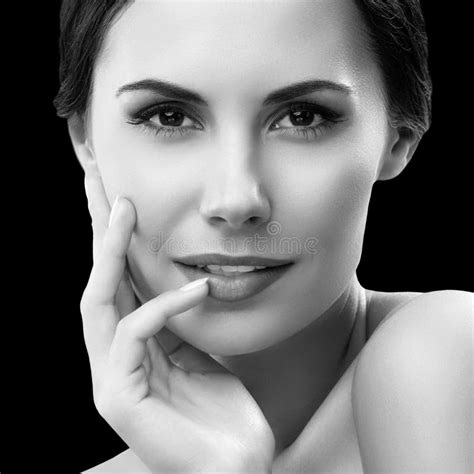 Portrait Of Woman With Naked Shoulders Stock Photo Image Of Glamorous Beautiful