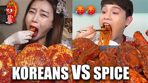 Korean Mukbangers Vs Extremely Spicy Food Youtube