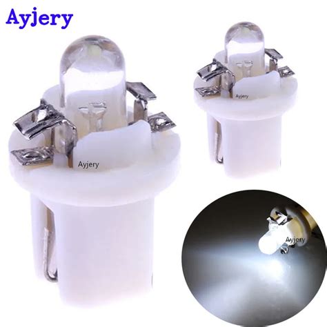 Ayjery 200x B8 5 Led Bulbs B8 5d Cob 1 Smd Gauge Dashboard Lamp Car Interior Light Instrument