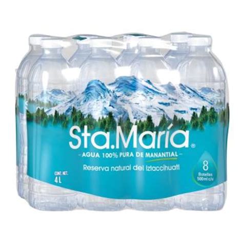 Agua De Manantial Santa Maria 8 Botellas De 500 Ml C U Walmart