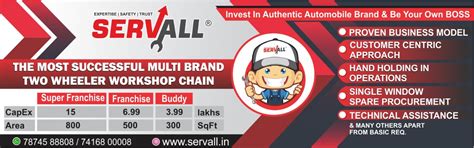 Servall India S Leading Multi Brand 2 Wheeler Service Center Franchise