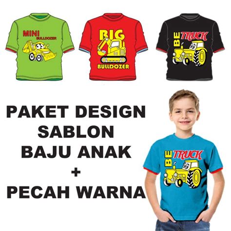 Jual Paket Desain Sablon Kaos Ukuran A3 Desain Sablon Kaos Anak