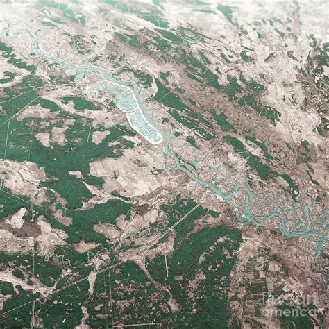 Chernobyl Pripyat River Ukraine 3d Render Aerial Landscape View Digital