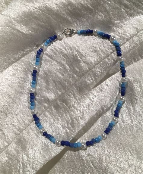 Blue Seed Bead Necklace Blue Beaded Bracelets Seed Bead Necklace Beaded Necklace Diy