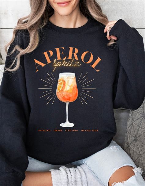 Aperol Spritz Sweatshirt Drink Apparel Unisex Crewneck Etsy