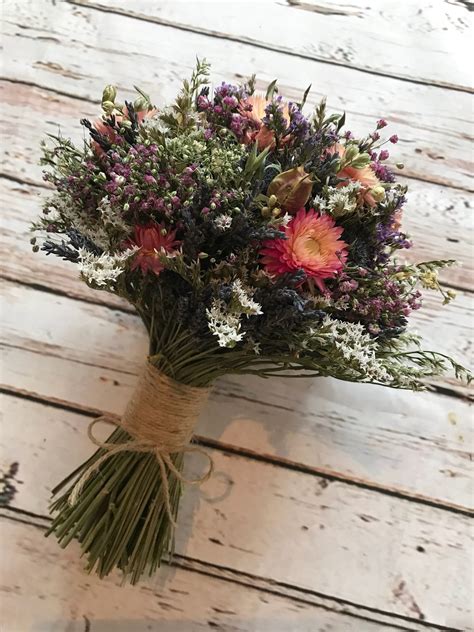 Dried Flower Bouquet Wedding Flowers For Bride Bridesmaid Etsy Uk