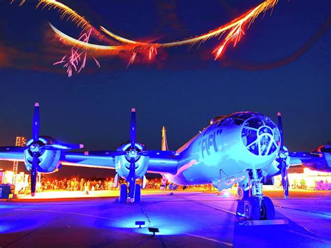 Night airshow in Oshkosh Photograph by Alex Nikitsin - Fine Art America