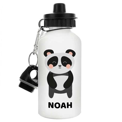 Personalised Cute Panda Drinks Bottle Back To School T