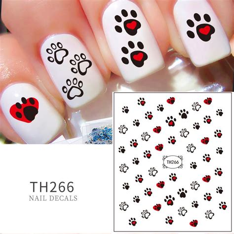 Pug Dog Paw Nail Decals Paw Nail Stickers Etsy