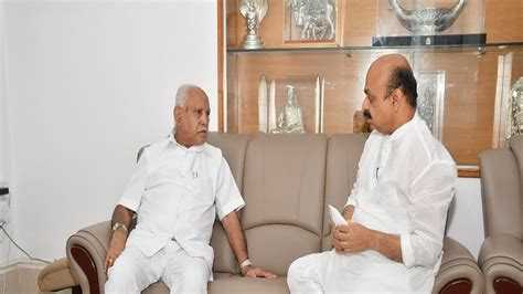 Karnataka Cm Basavaraj Bommai Bs Yediyurappa Meeting Cabinet Expansion Portfolios Allocation