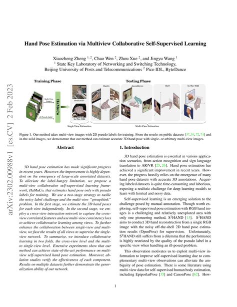 Hand Pose Estimation Via Multiview Collaborative Self Supervised