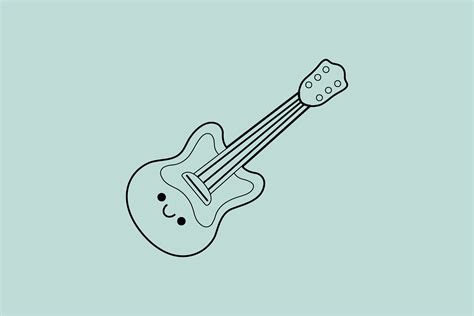 Outline Cute Guitar Graphic By Griffin Stock · Creative Fabrica