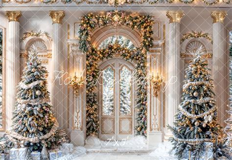 Kate Winter Christmas White Retro Grand Palace Backdrop Designed By Ch