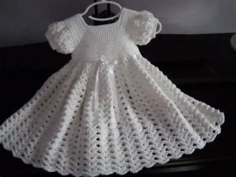 Vestido De Bautismo Tejido A Crochet Imagui