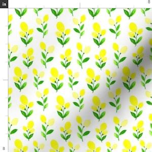 Watercolor Lemon Fabric Lemon By Dariara Lemon Citrus Summer Kitchen