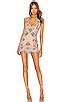 X By Nbd Rocca Embellished Mini Dress In Nude Silver Revolve