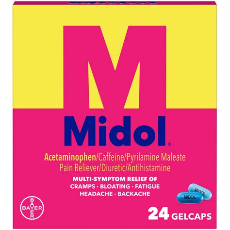 Midol Complete Menstrual Pain Relief Gelcaps w/ Acetaminophen - 24 Ct ... 