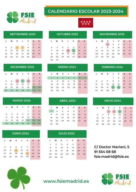 Calendario Escolar Madrid Rellenardocumentos Es