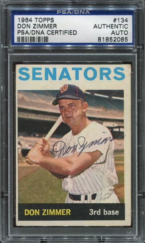 Lot Detail 1964 Topps 134 Don Zimmer Autographed PSA DNA Authentic