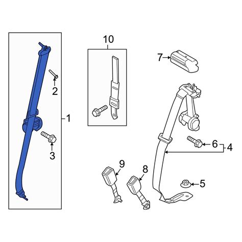 Ford OE ML3Z16611B09AB Front Left Seat Belt Lap And Shoulder Belt