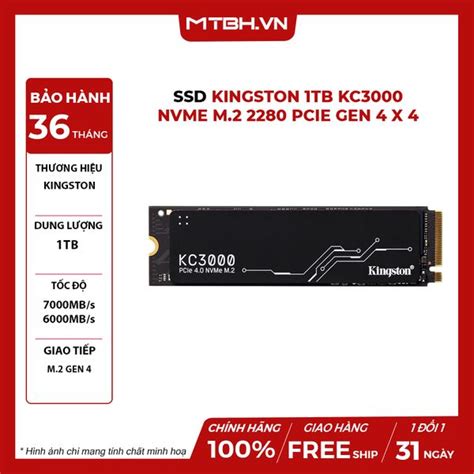 SSD Kingston 1TB KC3000 NVMe M 2 2280 PCIe Gen 4 x 4 Máy Tính Biên Hòa