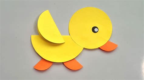 How To Make A Simple Paper Duck Easy Paper Craft Kids Craft