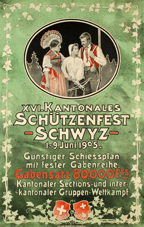 Vintage Poster Schwyz Xvi Kantonales Sch Tzenfest Galerie