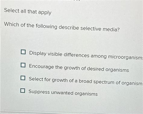Solved Select all that applyWhich of the following describe | Chegg.com