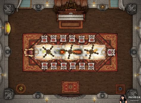 Vampire’s Dining Hall – Angela Maps – Free, Static, and Animated Battle Maps for D&D and other RPGs