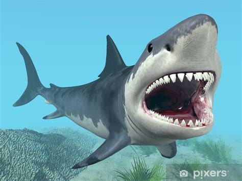 Wall Mural Great White Shark Pixers Uk