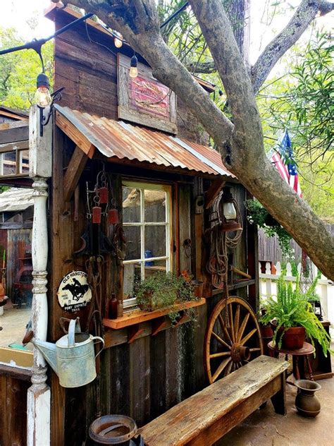 Rustic Garden Shed with Charming Decor