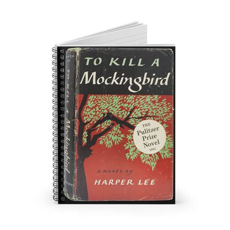 To Kill A Mockingbird Book Cover Spiral Notebook Journal Ruled Line Old Book Cover Art Harper