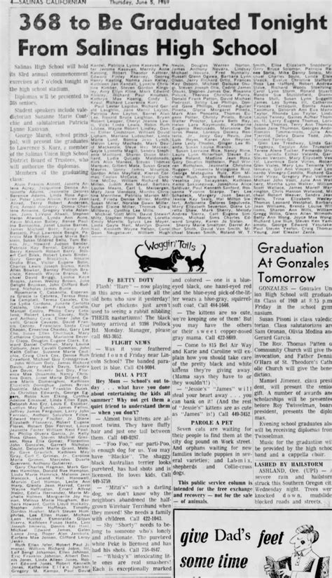 Graduation Salinas High school 1969 - Newspapers.com