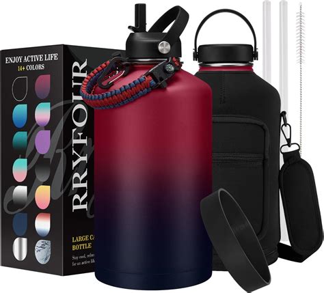 Amazon Oz Insulated Water Bottle With Strap Keep Cold H Hot H Gallon Water Jug