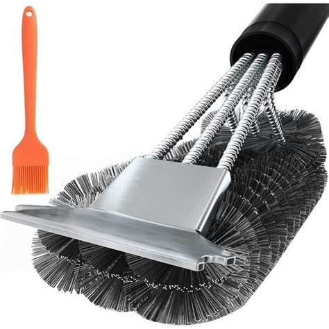 Brosse De Nettoyage Avec Grattoir Poils En Acier Inoxydable Extra